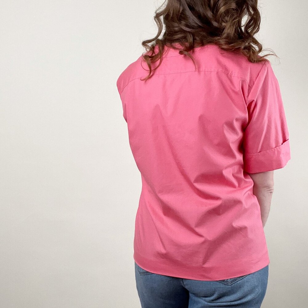 Vintage Celine Paris French Short Sleeve Button Up Down Blouse Shirt Relaxed Fit - Picture 3 of 8
